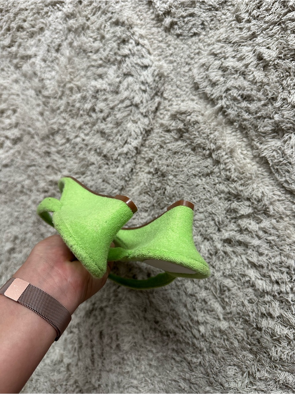 Reformation Lime Green Flip Flop Sandals Amelia Thong Wedge Sandals terry 9 - Picture 9 of 11